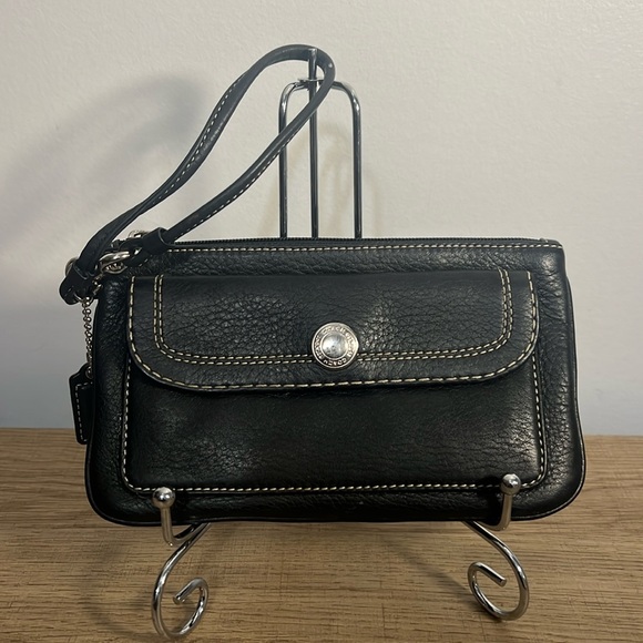 Coach Handbags - Coach, black leather wristlet